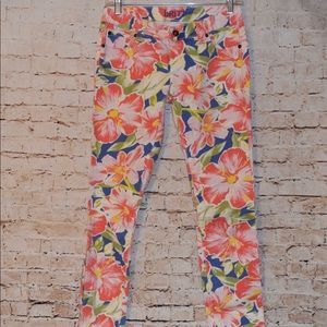 Delia’s floral skinny jeans